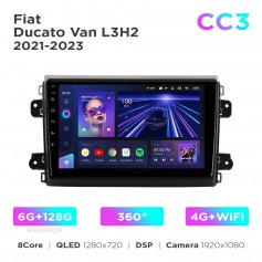 Штатна магнітола Teyes CC3 6+128 Gb 360° Fiat Ducato Van L3H2 2021-2023 9"