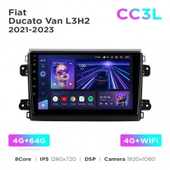 Штатная магнитола Teyes CC3L 4+64 Gb Fiat Ducato Van L3H2 2021-2023 9"