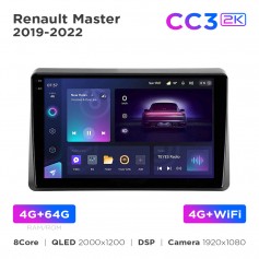 Штатная магнитола Teyes CC3 2k 4+64 Gb Renault Master 2019-2022 10"