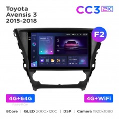 Штатна магнітола Teyes CC3 2k 4+64 Gb Toyota Avensis 3 2015-2018 (F2) 10"