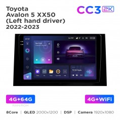 Штатна магнітола Teyes CC3 2k 4+64 Gb Toyota Avalon 5 XX50 (Left hand driver) 2022-2023 10"