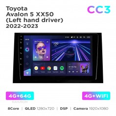 Штатная магнитола Teyes CC3 4+64 Gb Toyota Avalon 5 XX50 (Left hand driver) 2022-2023 10"