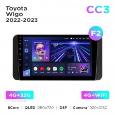 Штатная магнитола Teyes CC3 4+32 Gb Toyota Wigo 2022-2023 (F2) 9"