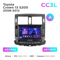 Штатная магнитола Teyes CC3L 4+64 Gb Toyota Crown 13 S200 2008-2012 (A) 9"