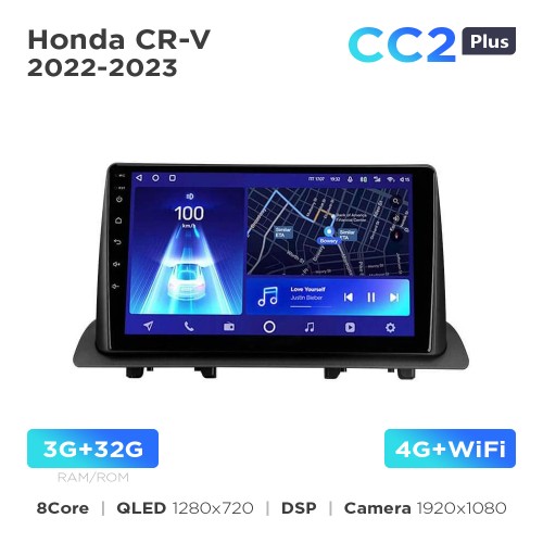 Штатна магнітола Teyes CC2 PLUS 3+32 Gb Honda CR-V (0 Din) 2022-2023 10"