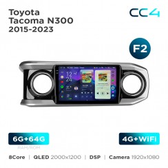 Штатна магнітола Teyes CC4 2k 6+64 Gb Toyota Tacoma N300 2015-2023 (F2) 10"