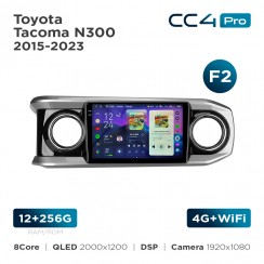 Штатная магнитола Teyes CC4 Pro 2k 12+256 Gb Toyota Tacoma N300 2015-2023 (F2) 10"