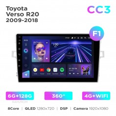 Штатна магнітола Teyes CC3 6+128 Gb 360° Toyota Verso R20 2009-2018 (F1) 9"