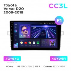 Штатная магнитола Teyes CC3L 4+64 Gb Toyota Verso R20 2009-2018 (F1) 9"