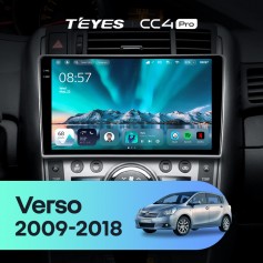 Штатная магнитола Teyes CC4 Pro 2k 8+128 Gb Toyota Verso R20 2009-2018 (F1) 9"