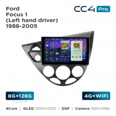 Штатная магнитола Teyes CC4 Pro 2k 8+128 Gb Ford Focus 1 (Left hand driver) 1998-2005 9"