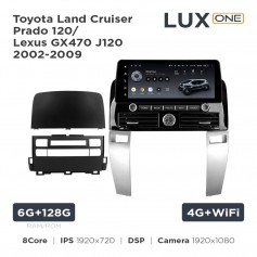 Штатна магнітола Teyes LUX ONE 4+32 Gb Toyota Land Cruiser Prado 120 3 / Lexus GX470 GX 470 J120 2002-2009 12.3"