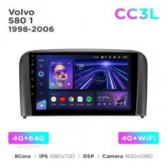 Штатная магнитола Teyes CC3L 4+64 Gb Volvo S80 1 1998-2006 9"