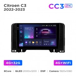 Штатна магнітола Teyes CC3 2k 4+32 Gb Citroen C3 2022-2023 10"