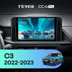 Штатна магнітола Teyes CC4 Pro 2k 8+128 Gb Citroen C3 2022-2023 10"