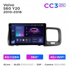 Штатна магнітола Teyes CC3 2k 6+128 Gb 360° Volvo S60 Y20 2010-2018 9"