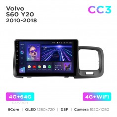 Штатна магнітола Teyes CC3 4+64 Gb Volvo S60 Y20 2010-2018 9"