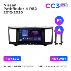 Штатна магнітола Teyes CC3 2k 4+32 Gb Nissan Pathfinder 4 R52 2012-2020 (F1) (A) 9"