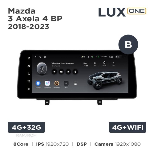 Штатна магнітола Teyes LUX ONE 4+32 Gb Mazda 3 / Axela 4 BP 2018-2023 (B) 12.3"