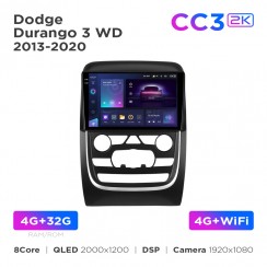 Штатная магнитола Teyes CC3 2k 4+32 Gb Dodge Durango 3 WD 2013-2020 9"