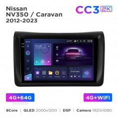 Штатна магнітола Teyes CC3 2k 4+64 Gb Nissan NV350 / Caravan 2012-2023 9"