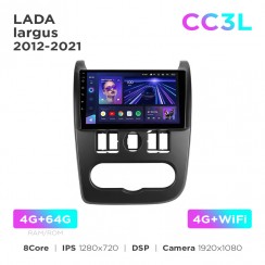 Штатна магнітола Teyes CC3L 4+64 Gb LADA largus 2012-2021 9"