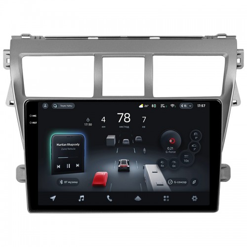 Штатная магнитола Teyes CC4 Pro 2k 12+256 Gb Toyota Vios 2 2007-2013 9"