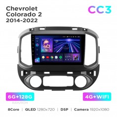 Штатна магнітола Teyes CC3 6+128 Gb Chevrolet Colorado 2 2014-2022 9"