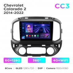 Штатна магнітола Teyes CC3 6+128 Gb 360° Chevrolet Colorado 2 2014-2022 9"