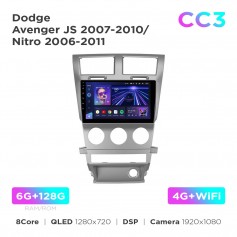 Штатна магнітола Teyes CC3 6+128 Gb Dodge Avenger JS 2007-2010 / Nitro 2006-2011 9"