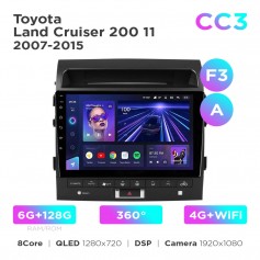 Штатная магнитола Teyes CC3 6+128 Gb 360° Toyota Land Cruiser 200 11 2007-2015 (F3) (A) 10"