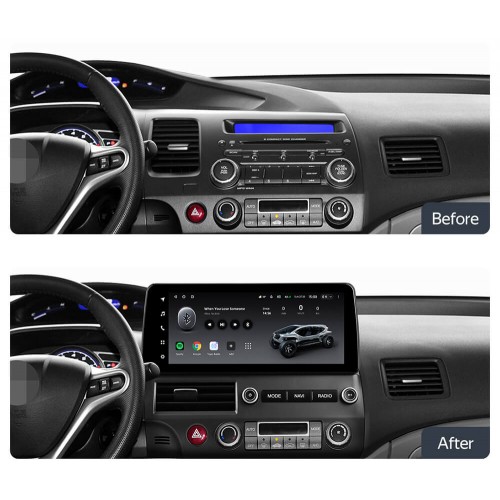 Штатная магнитола Teyes LUX ONE 6+128 Gb 360° Honda Civic 8 FK FN FD 2005-2012 12.3"