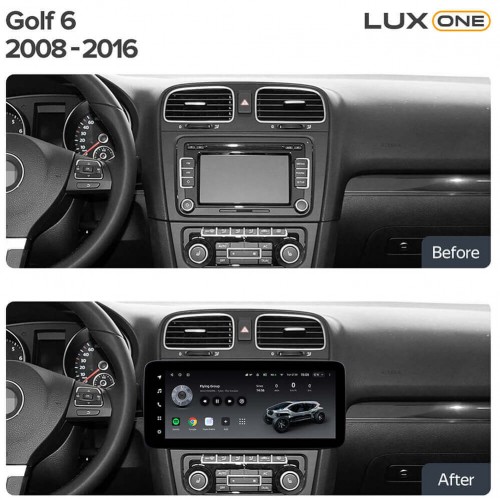 Штатна магнітола Teyes LUX ONE 6+128 Gb 360° Volkswagen Bora, Golf 6, Passat, Scirocco, Sharan, Touran / Skoda Octavia, Fabia 2 (YJ) 2003-2016 12.3"