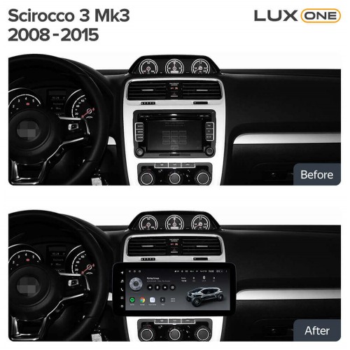 Штатна магнітола Teyes LUX ONE 6+128 Gb 360° Volkswagen Bora, Golf 6, Passat, Scirocco, Sharan, Touran / Skoda Octavia, Fabia 2 (YJ) 2003-2016 12.3"