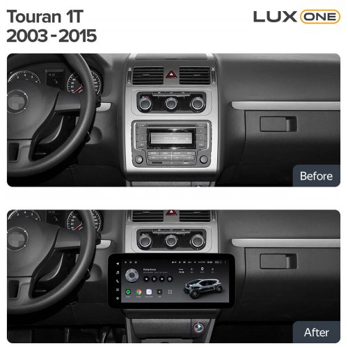 Штатна магнітола Teyes LUX ONE 6+128 Gb 360° Volkswagen Bora, Golf 6, Passat, Scirocco, Sharan, Touran / Skoda Octavia, Fabia 2 (YJ) 2003-2016 12.3"