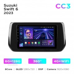 Штатна магнітола Teyes CC3 6+128 Gb 360° Suzuki Swift 6 2023 9"