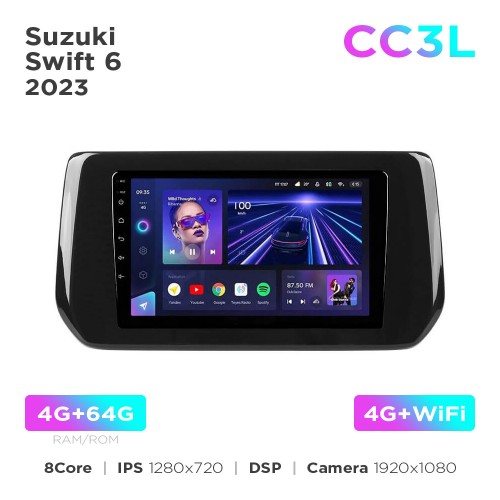 Штатная магнитола Teyes CC3L 4+64 Gb Suzuki Swift 6 2023 9"