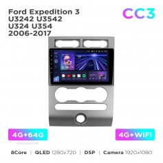 Штатна магнітола Teyes CC3 4+64 Gb Ford Expedition 3 U3242 U3542 U324 U354 2006-2017 9"