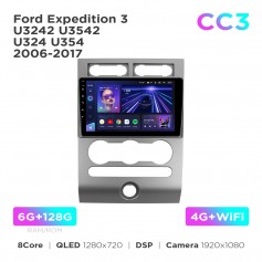 Штатная магнитола Teyes CC3 6+128 Gb Ford Expedition 3 U3242 U3542 U324 U354 2006-2017 9"