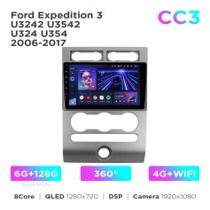 Штатная магнитола Teyes CC3 6+128 Gb 360° Ford Expedition 3 U3242 U3542 U324 U354 2006-2017 9"