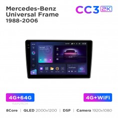 Штатна магнітола Teyes CC3 2k 4+64 Gb Mercedes-Benz Universal Frame 1998-2006 9"