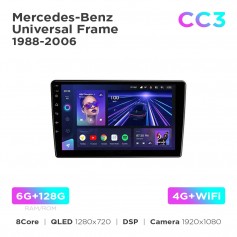 Штатна магнітола Teyes CC3 6+128 Gb Mercedes-Benz Universal Frame 1998-2006 9"