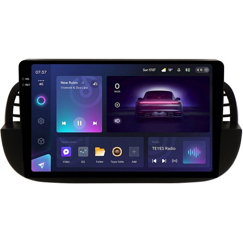 Штатна магнітола Teyes CC3 2k 4+32 Gb Fiat 500 2007-2015 Black 9"