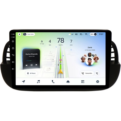Штатна магнітола Teyes CC4L 6+64 Gb Fiat 500 2007-2015 Black 9"