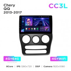 Штатная магнитола Teyes CC3L 4+64 Gb Chery QQ 2013-2017 Black 9"