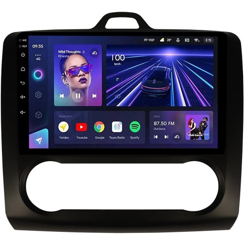 Штатна магнітола Teyes CC3 4+64 Gb Ford Focus 2 2004-2014 AT AC Black 9"