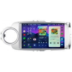 Штатна магнітола Teyes CC4 Pro 2k 12+256 Gb Toyota Yaris Vios 2012-2017 Silver 9"