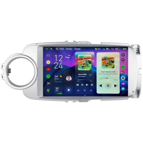 Штатна магнітола Teyes CC4 Pro 2k 12+256 Gb Toyota Yaris Vios 2012-2017 Silver 9"