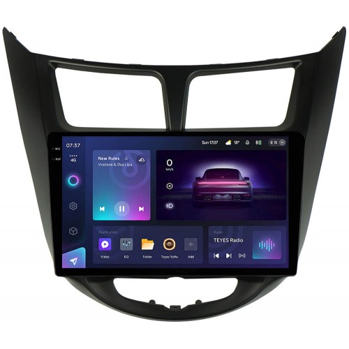 Штатна магнітола Teyes CC3 2k 6+128 Gb Hyundai Solaris 1 2010-2016 Black 9"