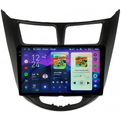 Штатная магнитола Teyes CC4 2k 6+64 Gb Hyundai Solaris 1 2010-2016 Black 9"